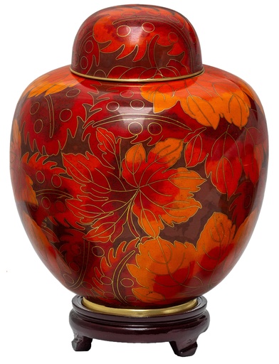 [802 FL] Fall Leaf Adult Cloisonné Adult Urn